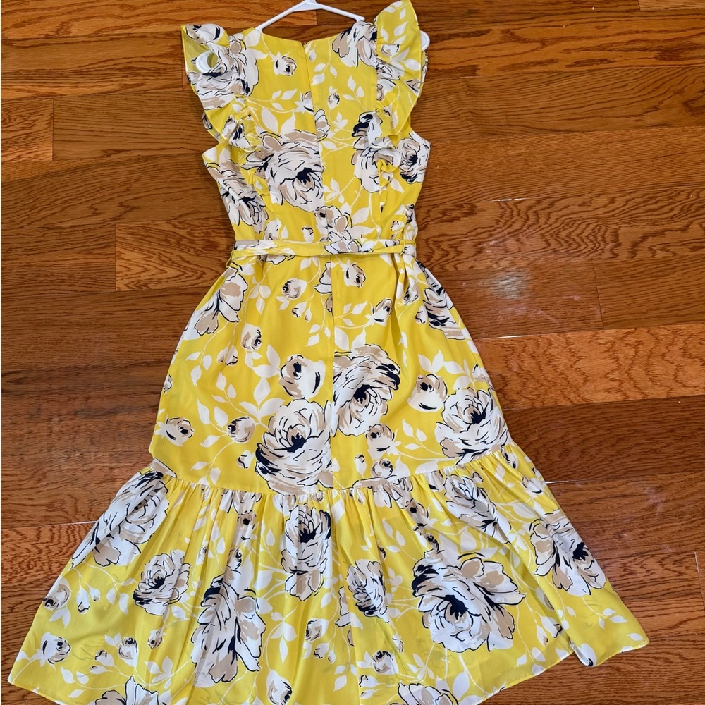 Yellow Floral Ruffle Dress - Picture 4 of 5
